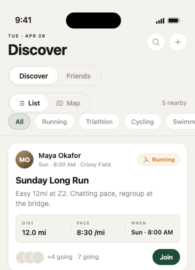 Forge Discover map and events